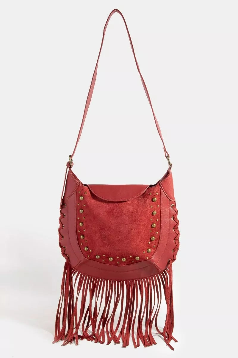 fame-rivet-trim-suede-fringe-shoulder-bag 7