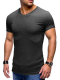 Men's Ribbed Short Sleeve Slim Fit T-Shirt | Tampa Bay Discounts
