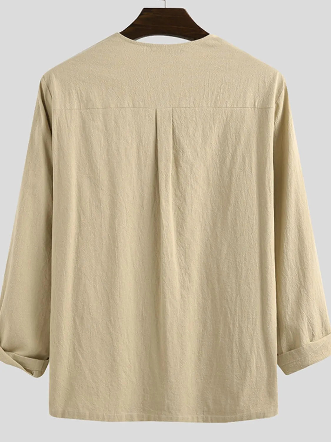 Men's Full Size Casual Lace-Up Long Sleeve Blouse Plus Size | Tampa Bay Discounts