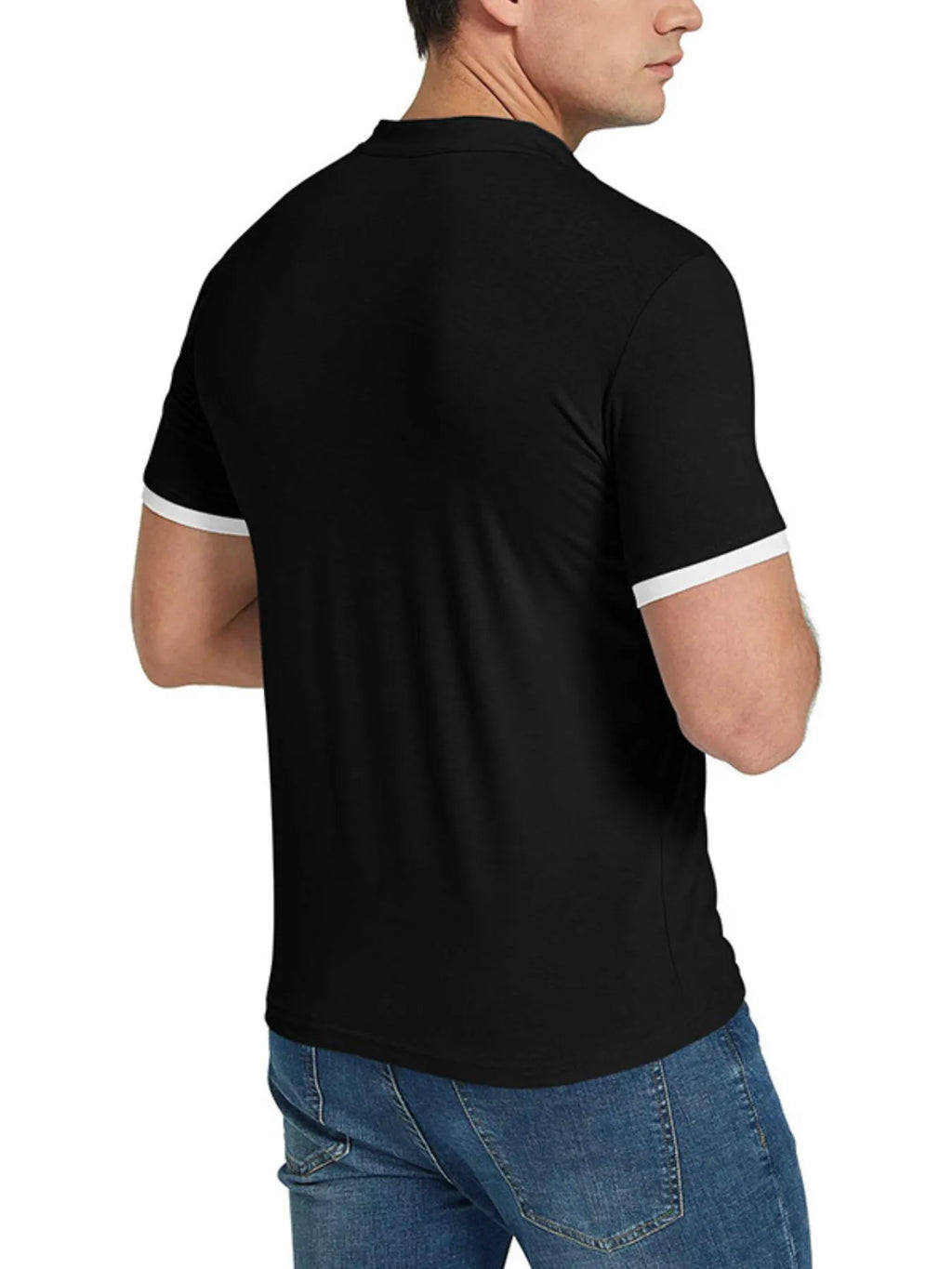 Men's Classic Contrast Trim Henley Top | Tampa Bay Discounts
