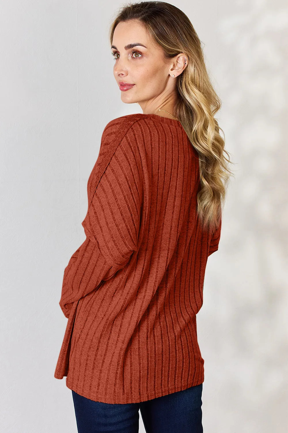 basic-bae-full-size-ribbed-half-button-long-sleeve-t-shirt image 3