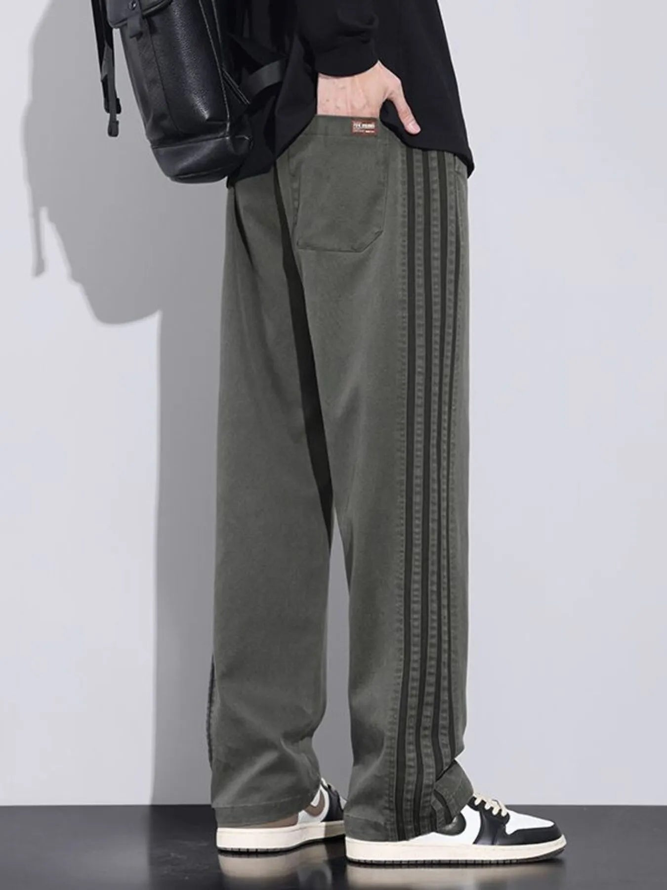 Men's Plus Size Casual Loose Fit Stripes Pants | Tampa Bay Discounts