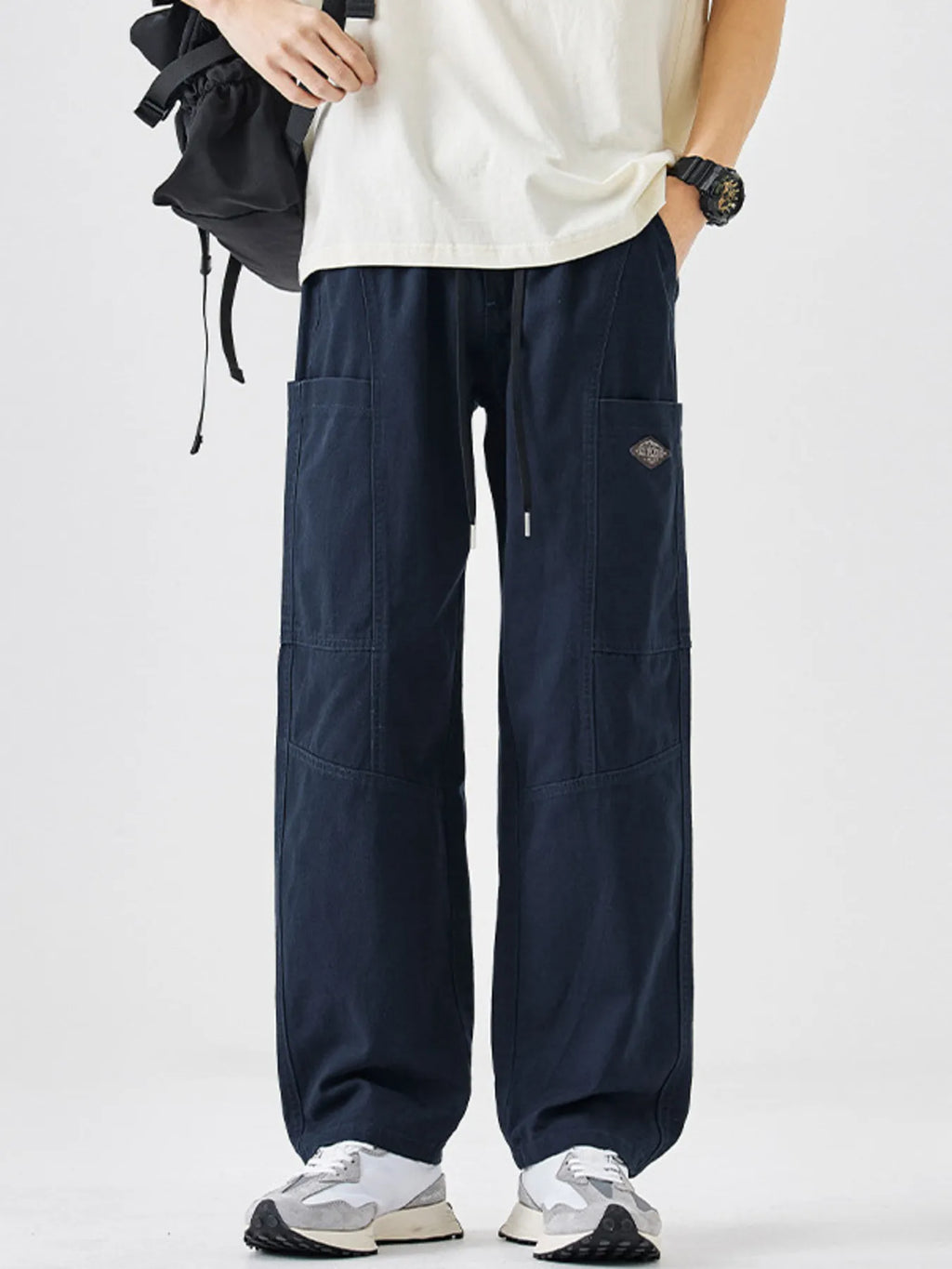 Men's Plus Size Casual Wide-Leg Drawstring Pants | Tampa Bay Discounts