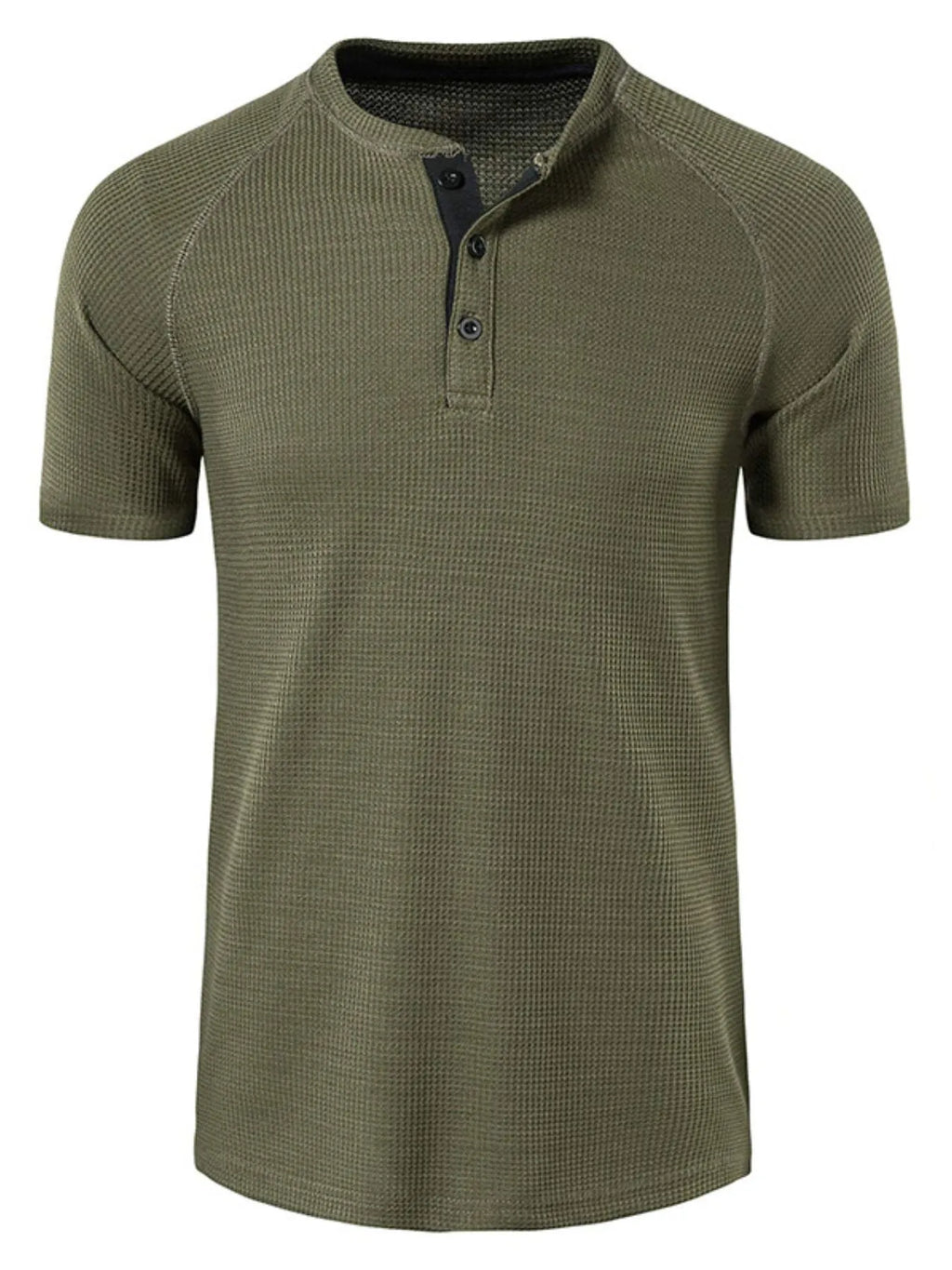 Men's Casual Waffle Knit Henley T-Shirt | Tampa Bay Discounts