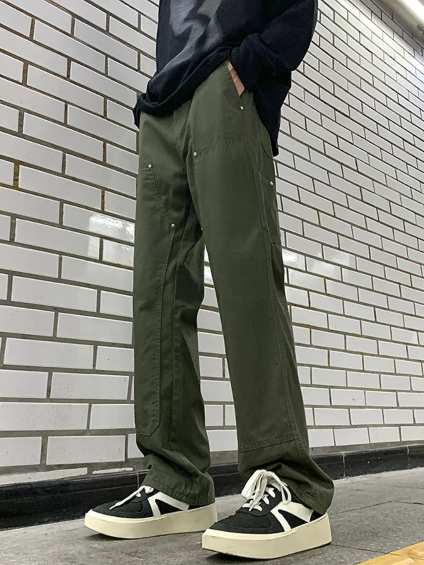 Men's Full Size Relaxed Fit Rivet Decorn Cargo Pants Plus Size | Tampa Bay Discounts