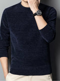 Men's Plus Size Round Neck Long Sleeve Sweater | Tampa Bay Discounts