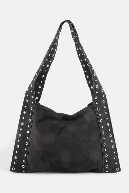 fame-grommet-strap-suede-shoulder-bag 1