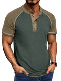 Men's Raglan Henley Color Block T-Shirt | Tampa Bay Discounts