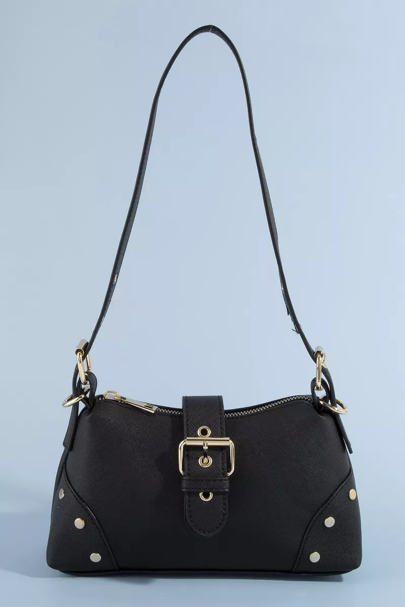 fame-studded-saffiano-buckle-strap-shoulder-bag 6