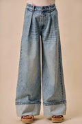 so-me-mid-rise-plated-wid-leg-denim-jean Image 1
