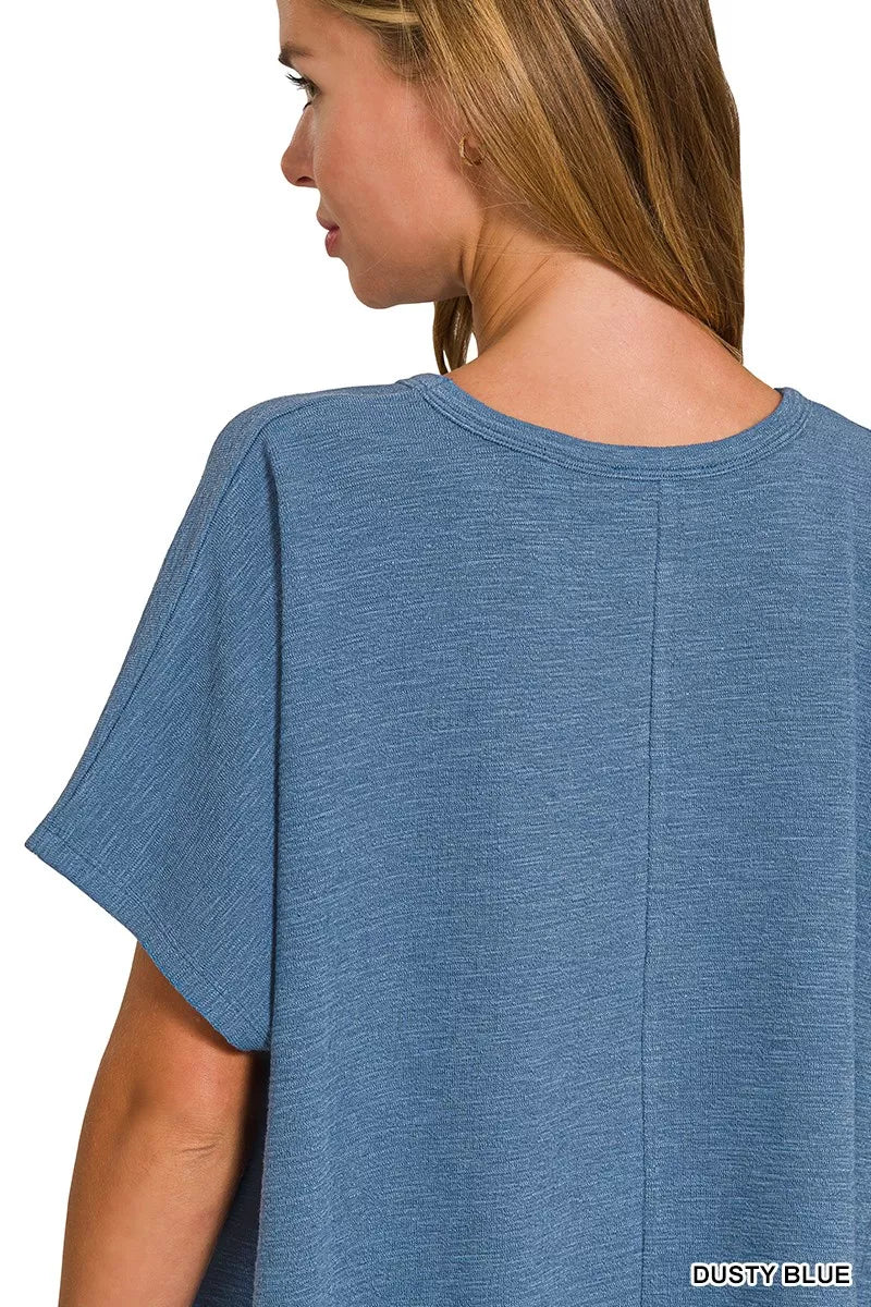 zenana-cotton-slub-oversized-tee image 4