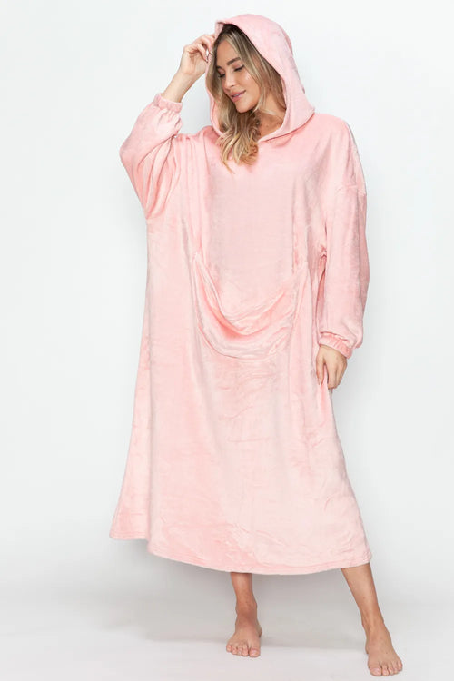 double-take-full-size-pocketed-hooded-midi-lounge-dress Image 2