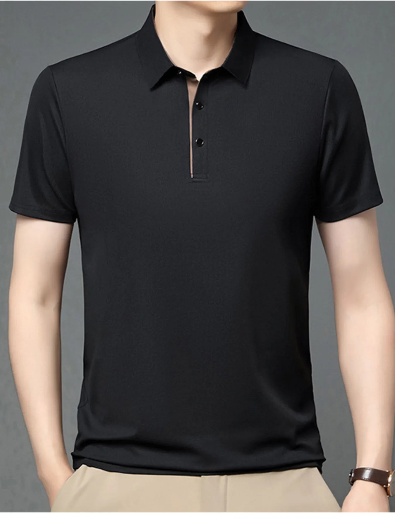 Men's Plus Size Button Detail Short Sleeve Polo | Tampa Bay Discounts