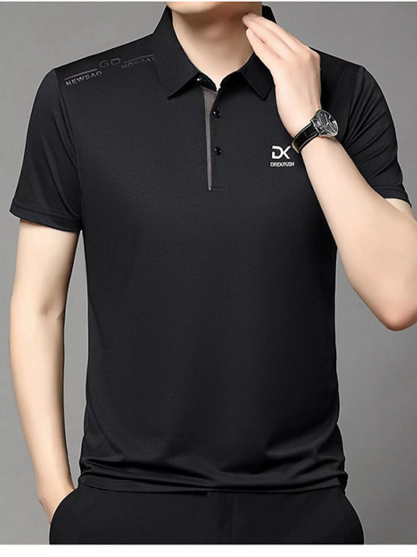 Men's Plus Size Button Detail Short Sleeve Polo | Tampa Bay Discounts