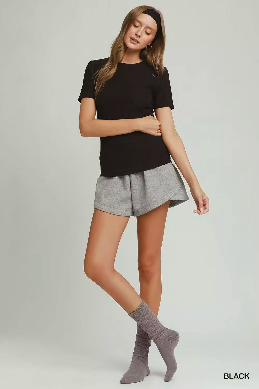 umgee-brushed-rib-short-sleeve-top image 5