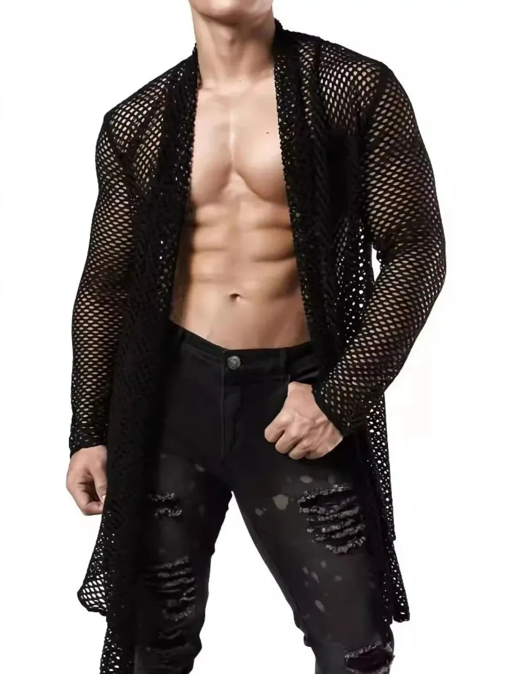 Men's Openwork Open Front Long Sleeve Cover-Up | Tampa Bay Discounts