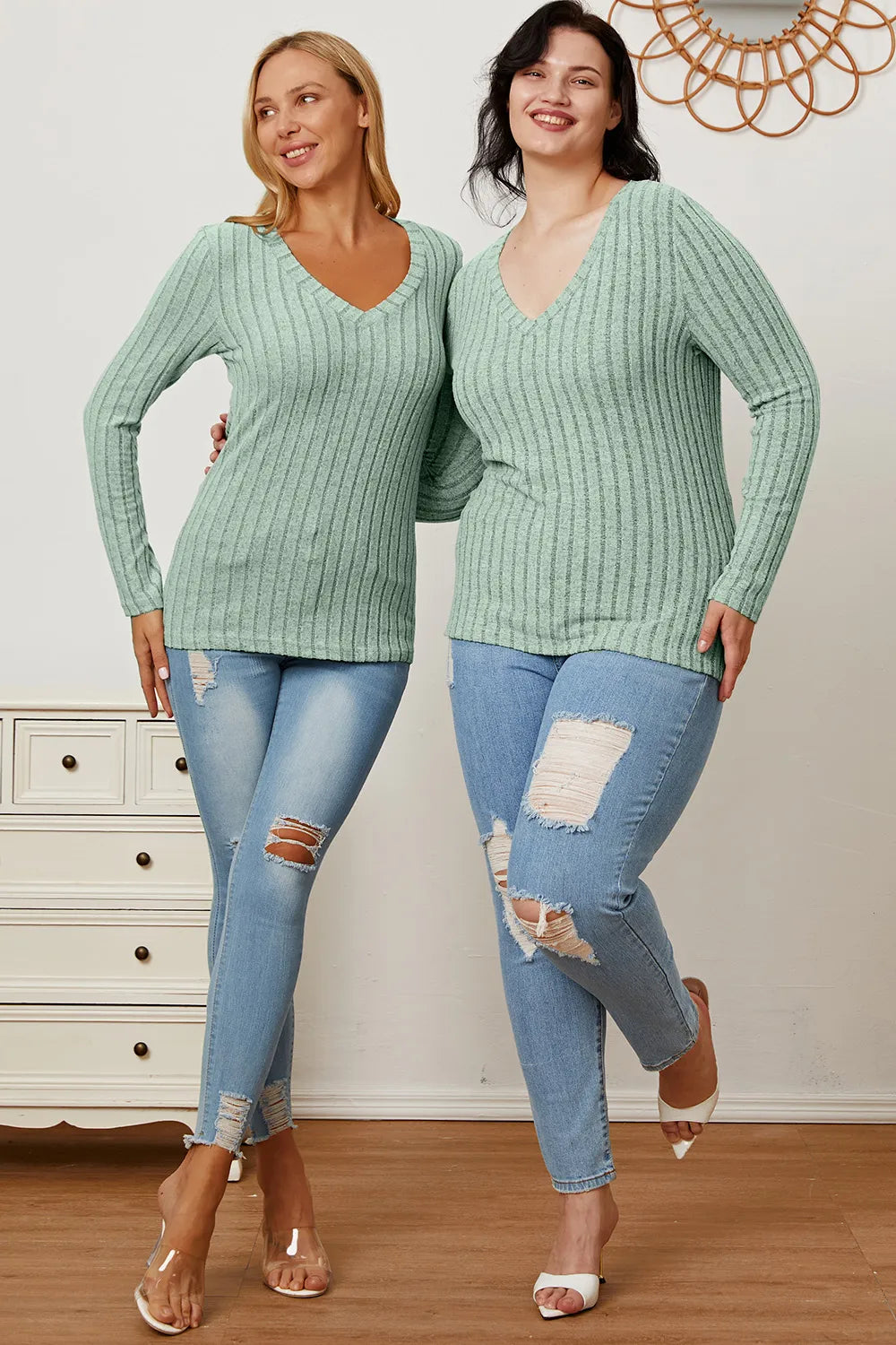 basic-bae-full-size-ribbed-v-neck-long-sleeve-t-shirt image 9