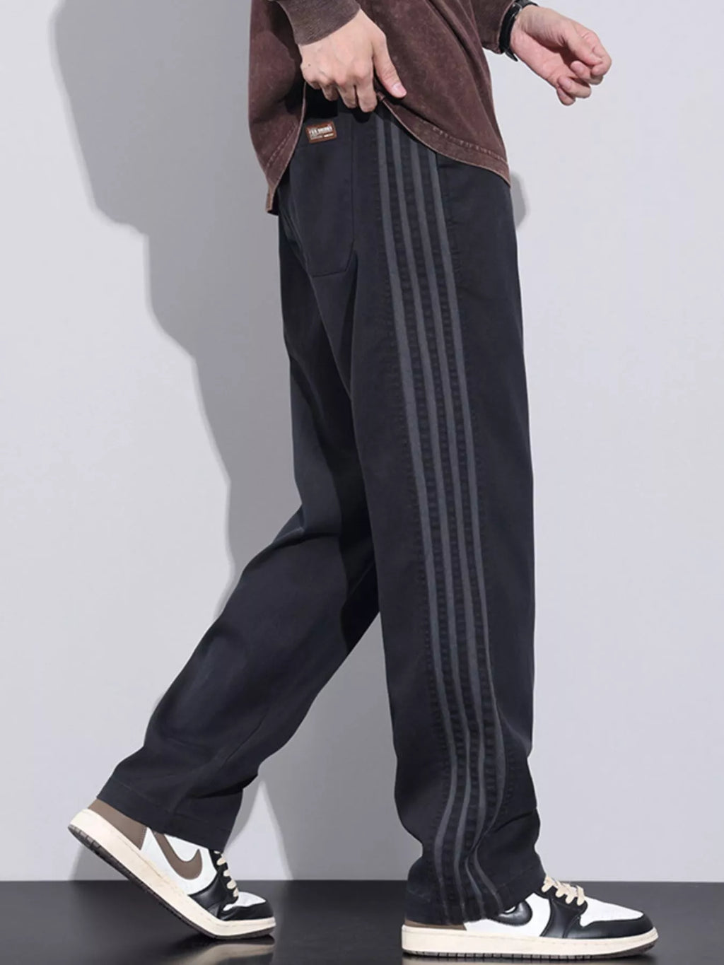 Men's Plus Size Casual Loose Fit Stripes Pants | Tampa Bay Discounts