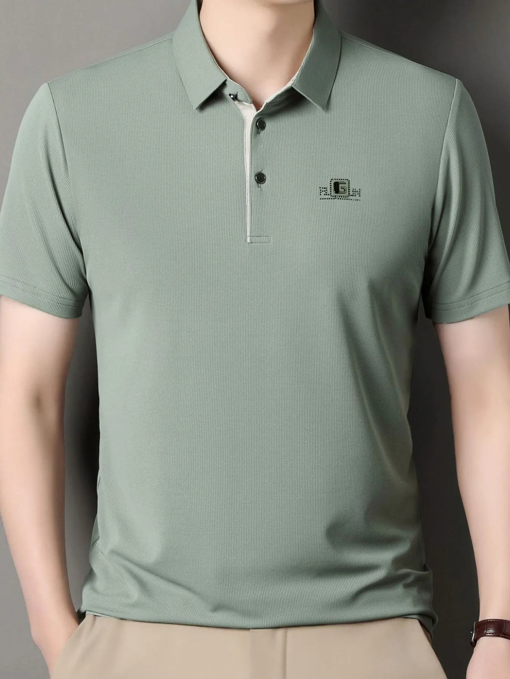 Men's Plus Size Button Detail Short Sleeve Polo | Tampa Bay Discounts