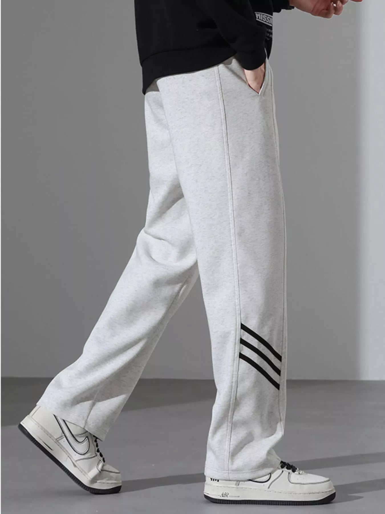 Men's Full Size Casual Loose Fit Sweatpants with Stripes Plus Size | Tampa Bay Discounts