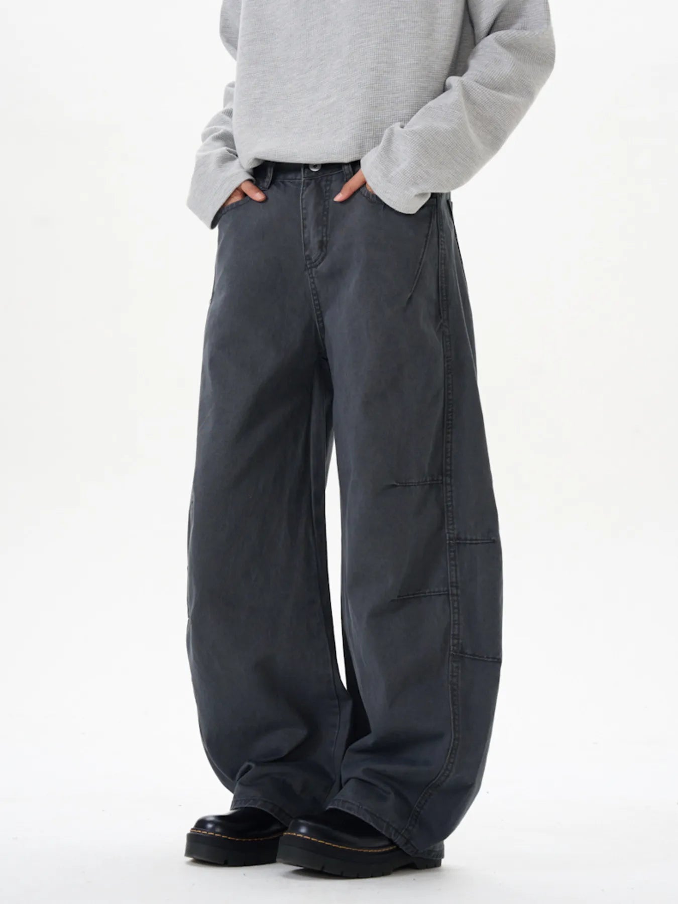 Men's Washed Wide Leg Curved Cargo Jeans | Tampa Bay Discounts