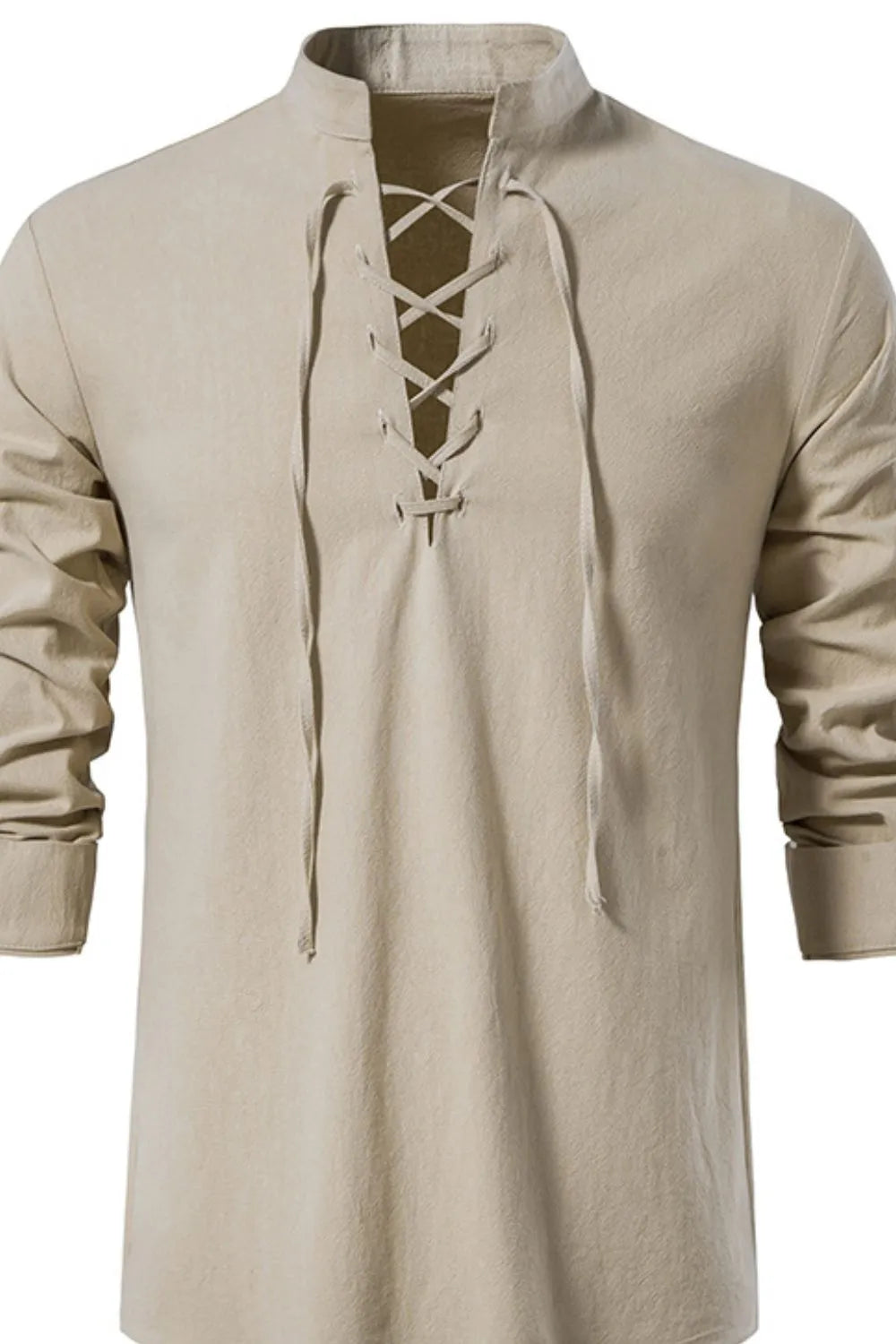 Men's Lace Up Long Sleeve Blouse | Tampa Bay Discounts