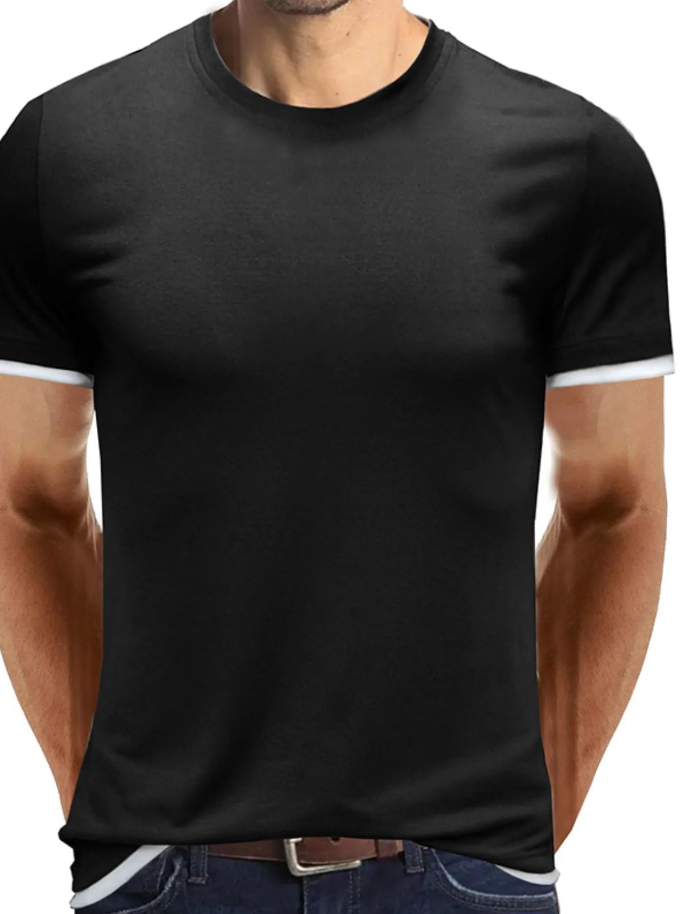 Men‘s Classic Contrast Trim Crew Neck T-Shirt | Tampa Bay Discounts