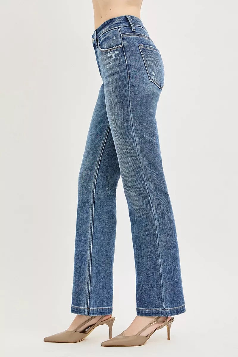 risen-tummy-control-4way-stretch-mid-rise-straight-crease-line Image 4