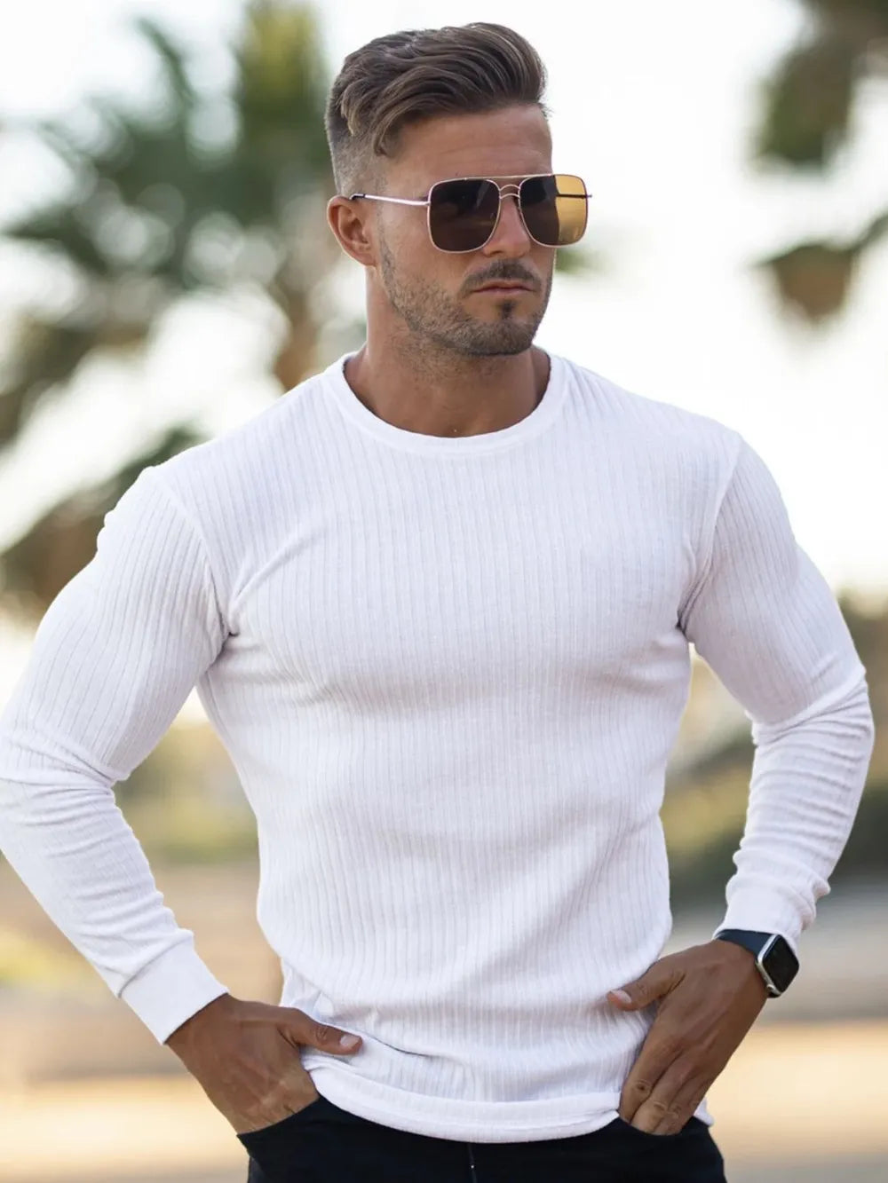 Men's Round Neck Long Sleeve T-Shirt | Tampa Bay Discounts