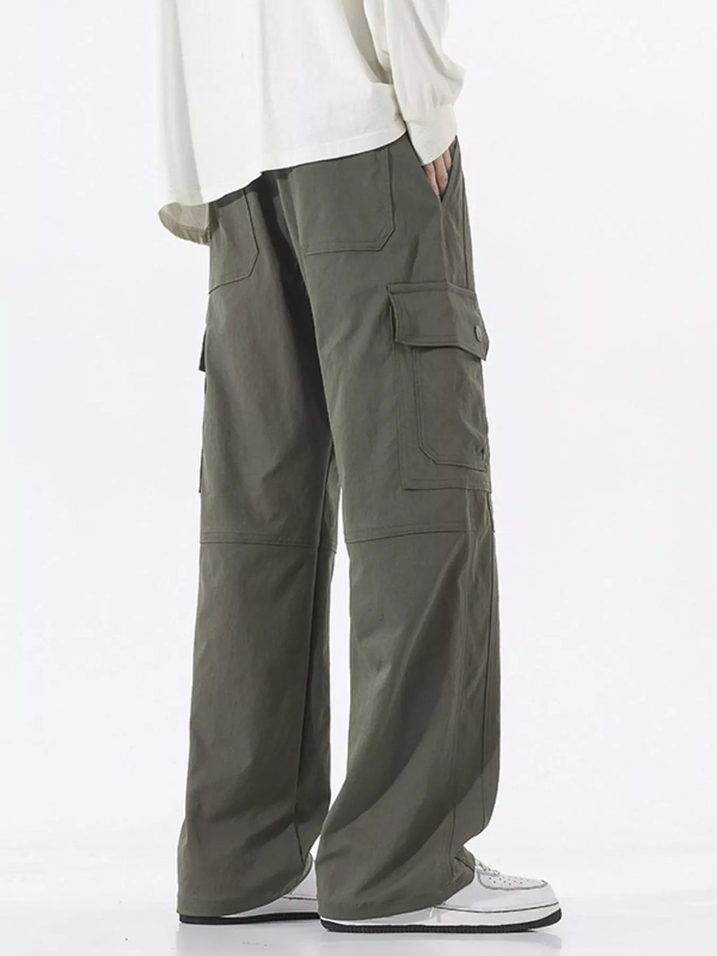 Men's Full Size Multi-Pocket Cargo Utility Pants Plus Size | Tampa Bay Discounts