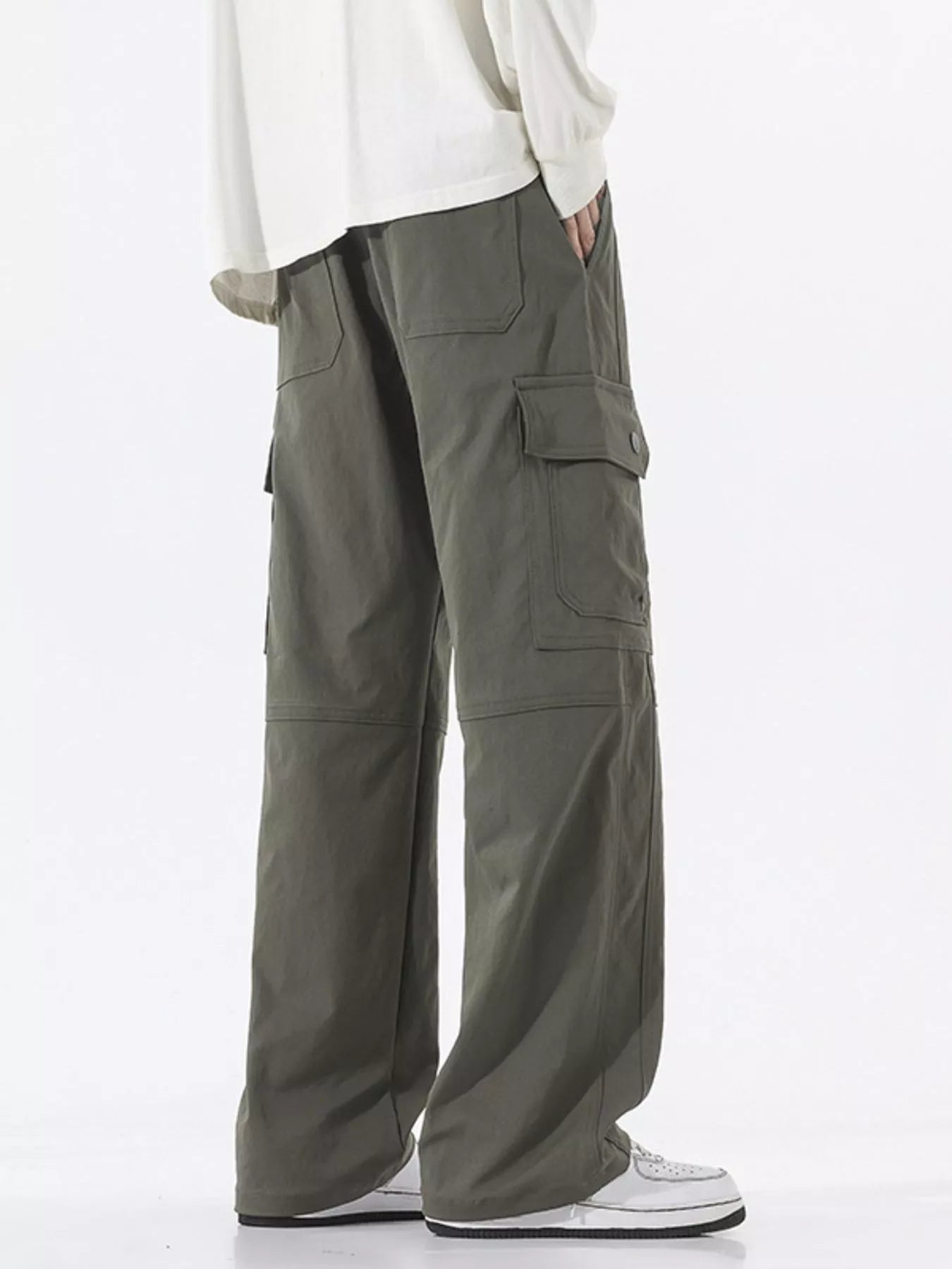 Men's Full Size Multi-Pocket Cargo Utility Pants Plus Size | Tampa Bay Discounts