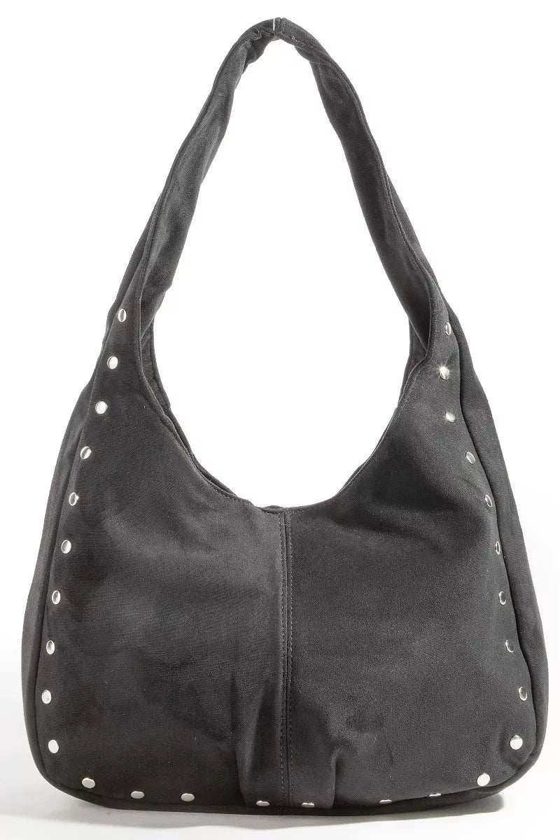 fame-faux-suede-studded-trim-hobo-bag 6