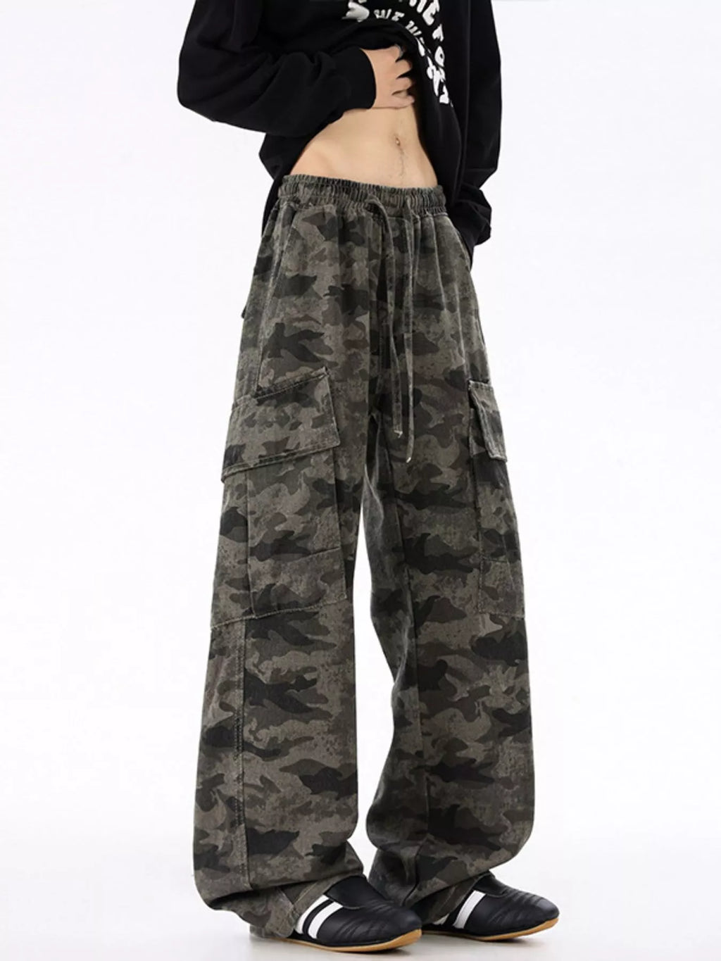 Men's Plus Size Camouflage Wide Leg Pants | Tampa Bay Discounts