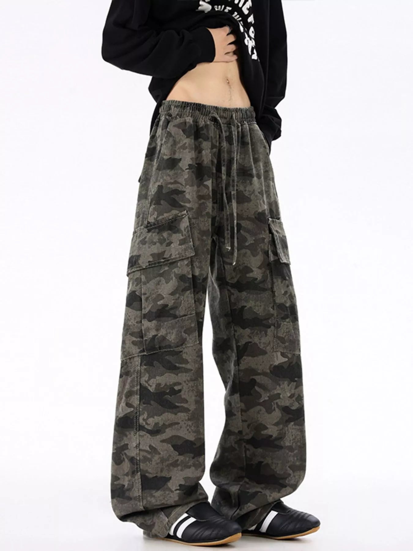 Men's Plus Size Camouflage Wide Leg Pants | Tampa Bay Discounts