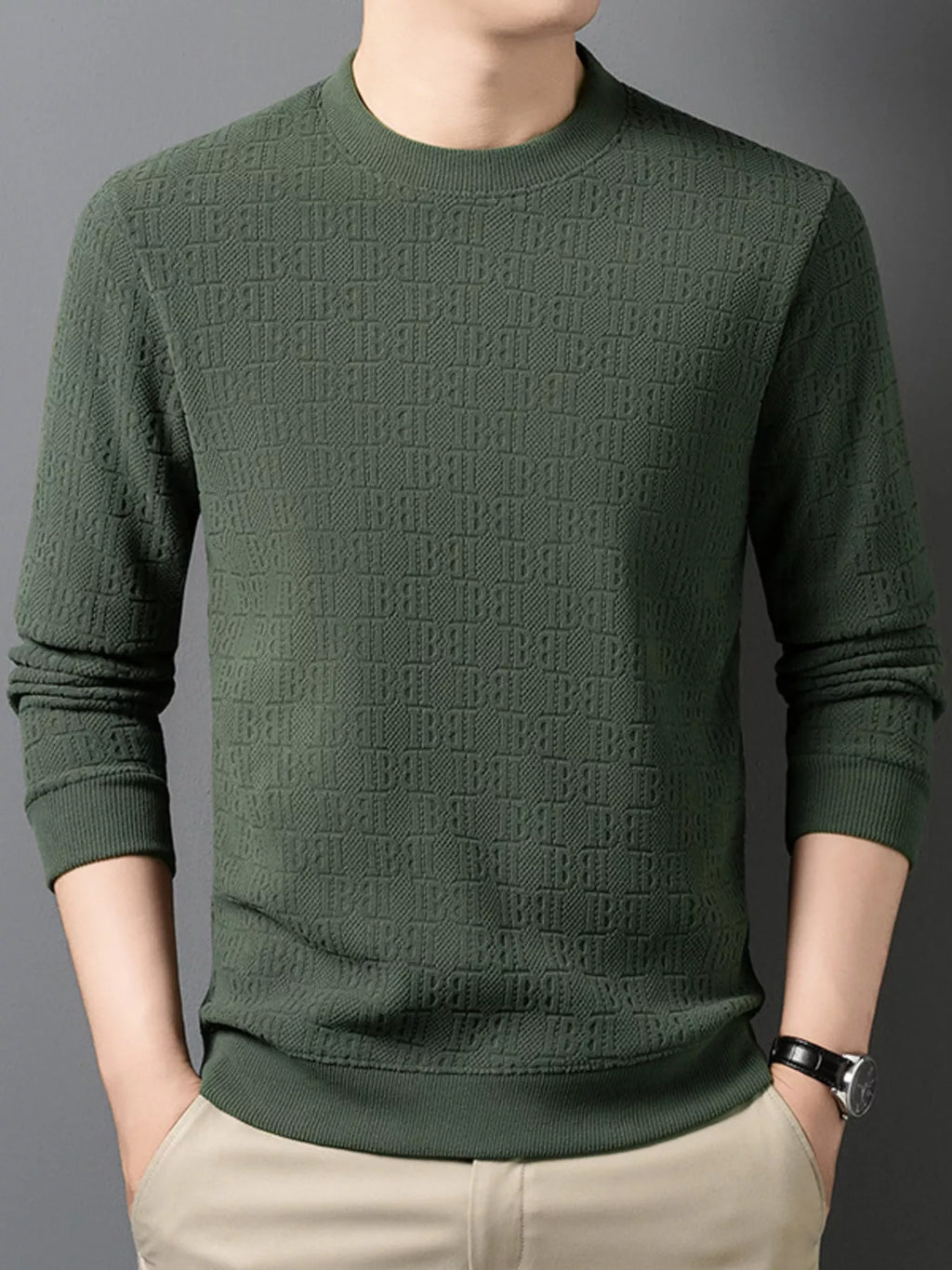 Men's Plus Size Textured Pattern Slim Fit Sweater | Tampa Bay Discounts