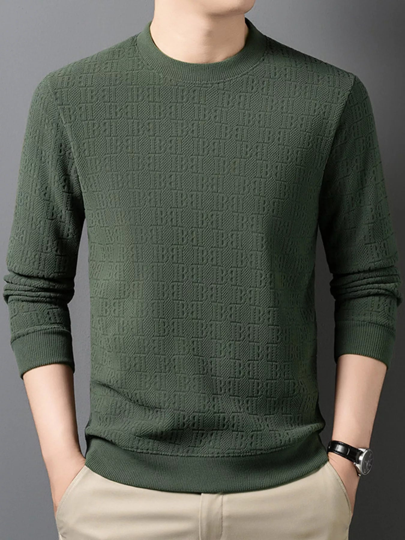 Men's Plus Size Textured Pattern Slim Fit Sweater | Tampa Bay Discounts