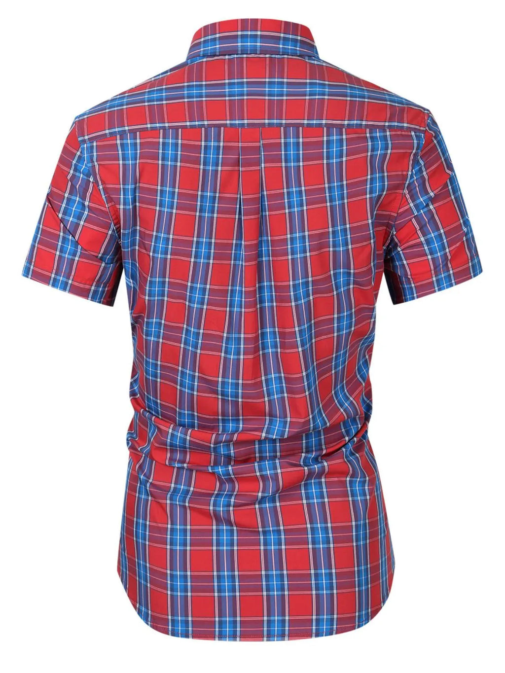 Men's Plaid Collared Neck Short Sleeve Shirt | Tampa Bay Discounts