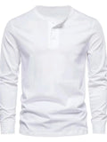 Men's Full Size Button Detail Long Sleeve Henley T-Shirt Plus Size | Tampa Bay Discounts