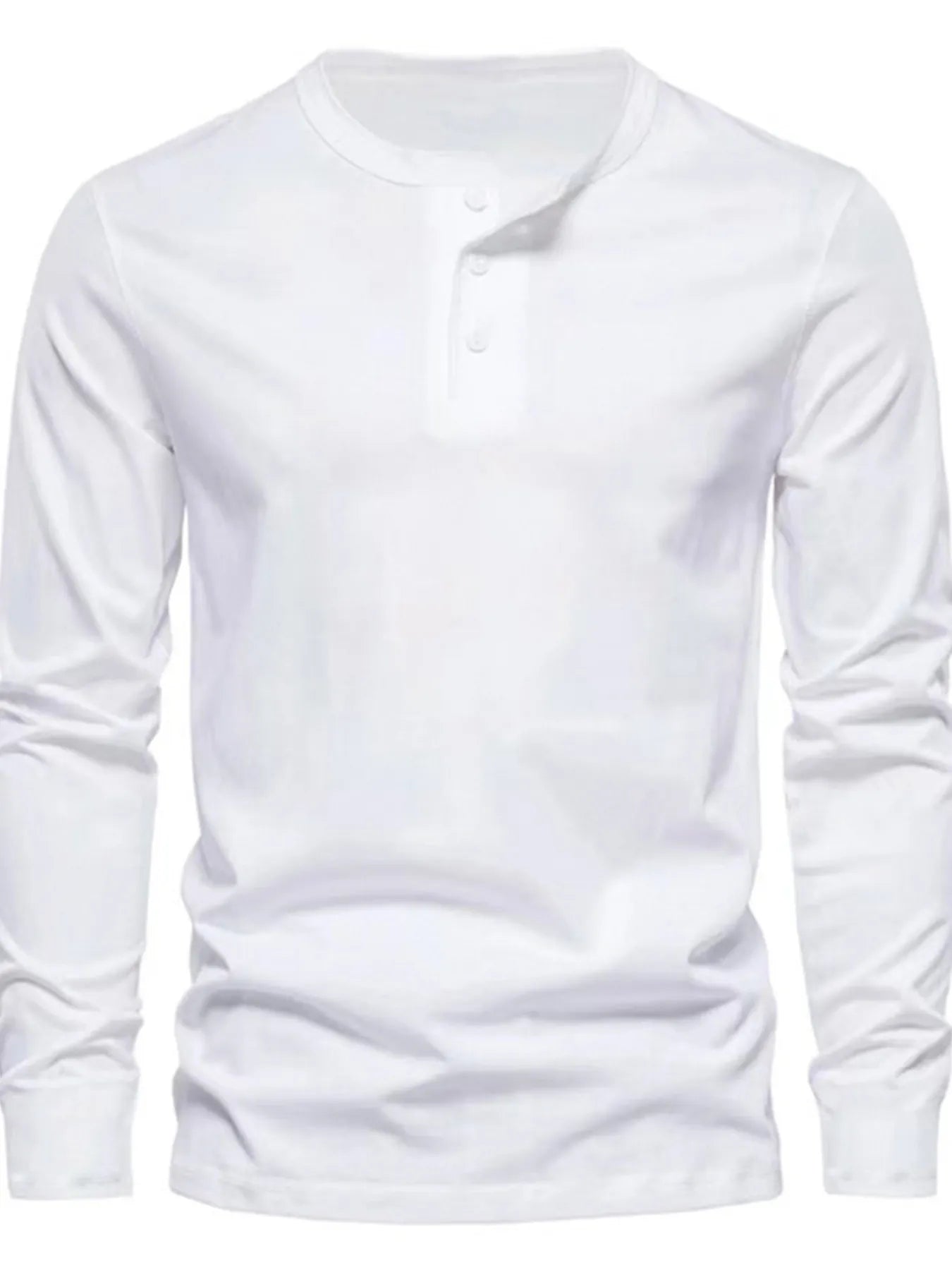 Men's Full Size Button Detail Long Sleeve Henley T-Shirt Plus Size | Tampa Bay Discounts