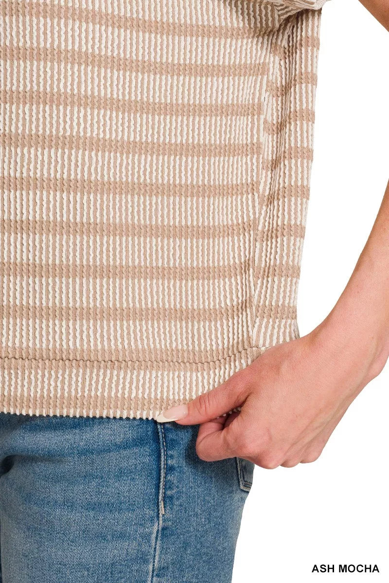 zenana-raised-rib-striped-top image 7