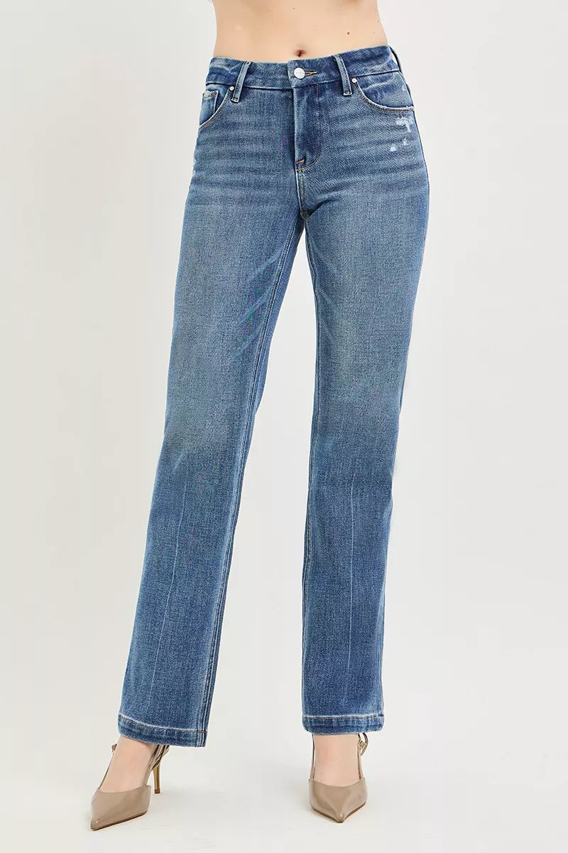 risen-tummy-control-4way-stretch-mid-rise-straight-crease-line Image 1