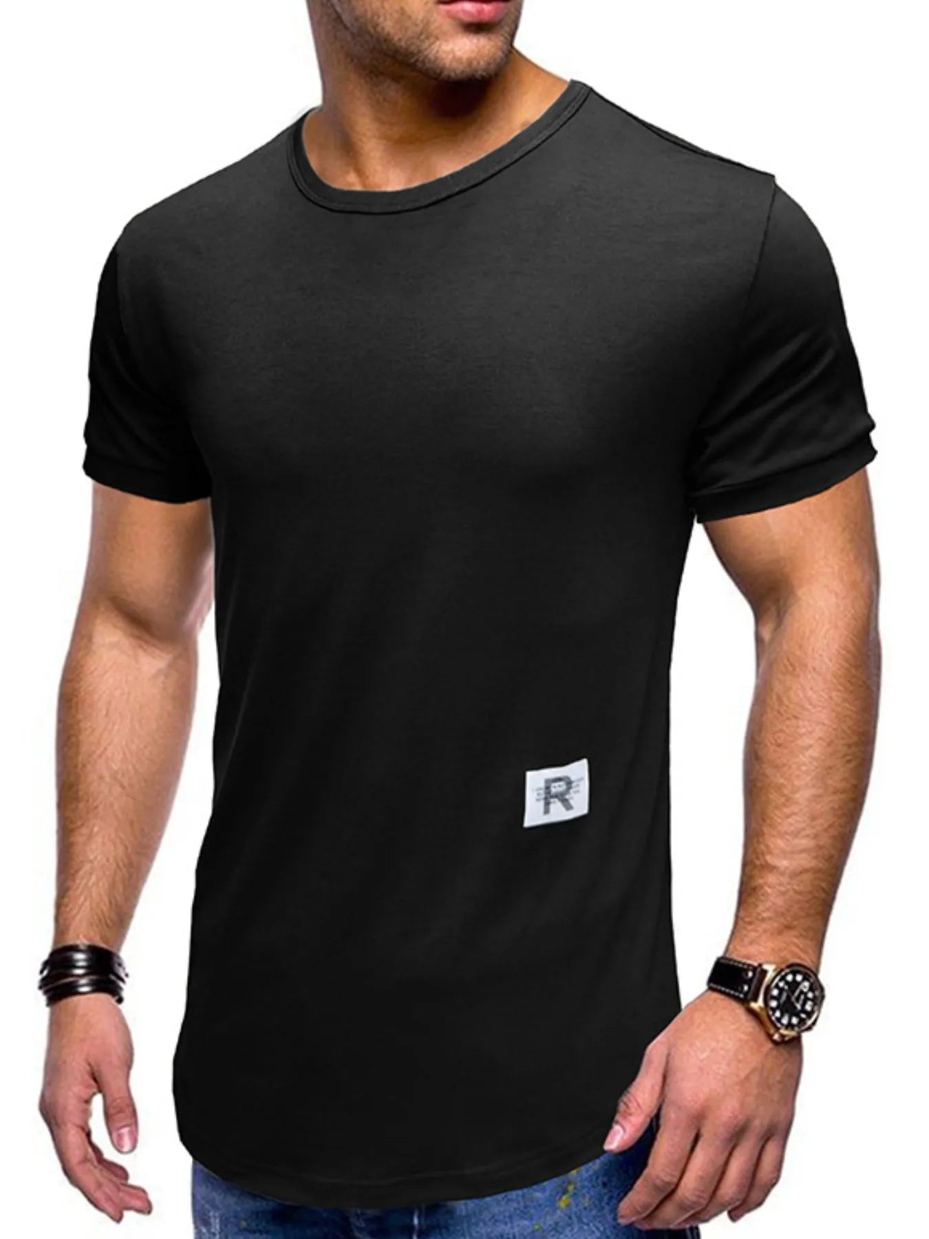 Men's Crew Neck Solid Color Basic T-Shirt | Tampa Bay Discounts