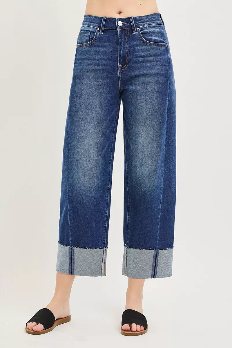 risen-full-size-slouchy-crop-barrel-cuffed-jeans-plus-size Image 1