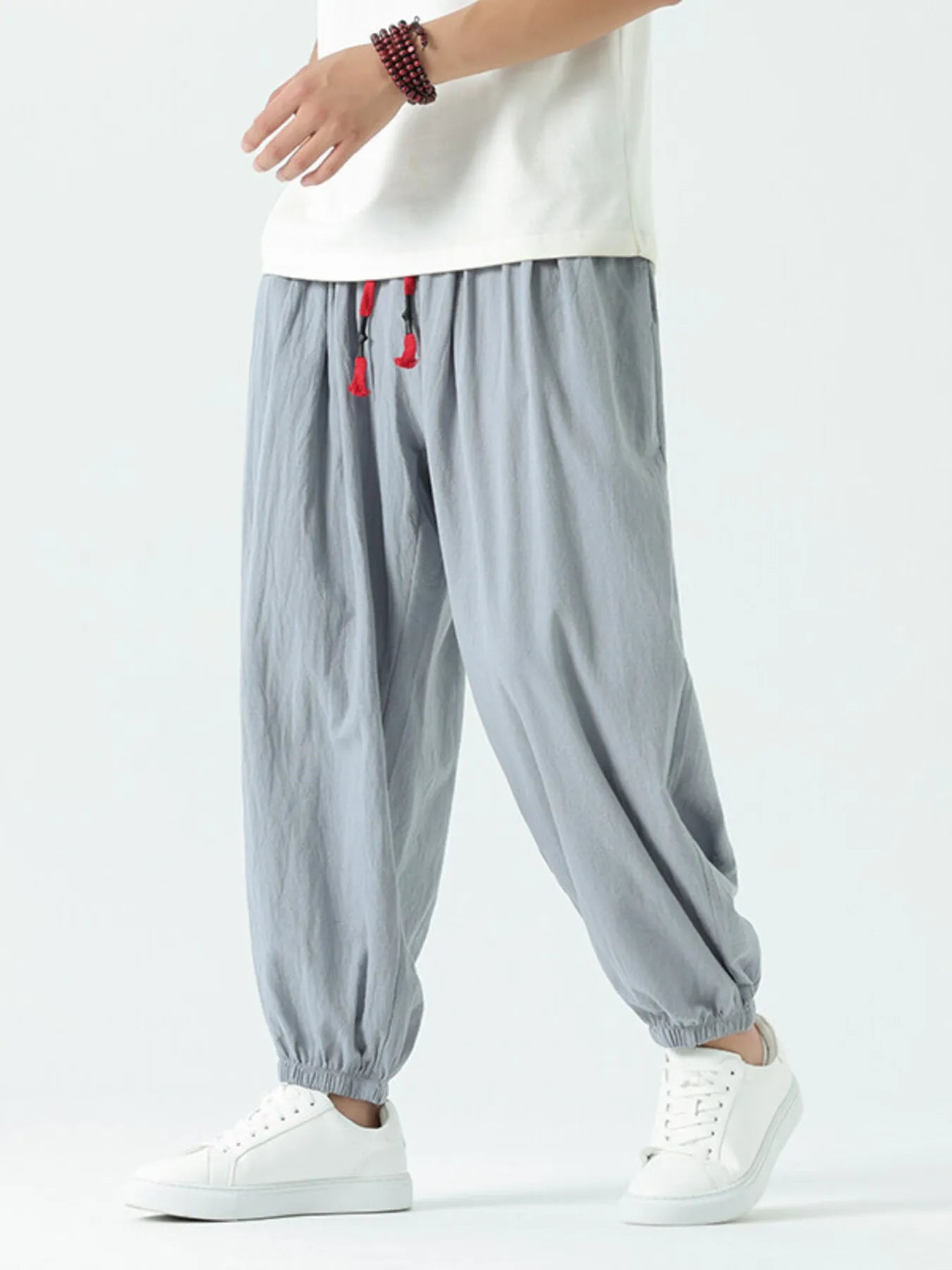 Men's Drawstring Wide Leg Relaxed Fit Pants | Tampa Bay Discounts