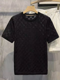 Men's Full Size Checkered Round Neck Short Sleeve T-Shirt Plus Size | Tampa Bay Discounts