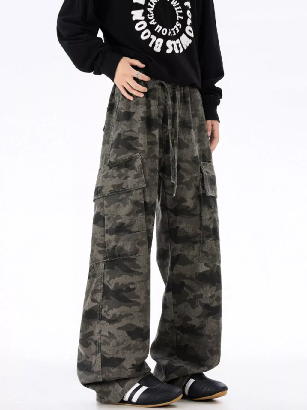 Men's Plus Size Camouflage Wide Leg Pants | Tampa Bay Discounts