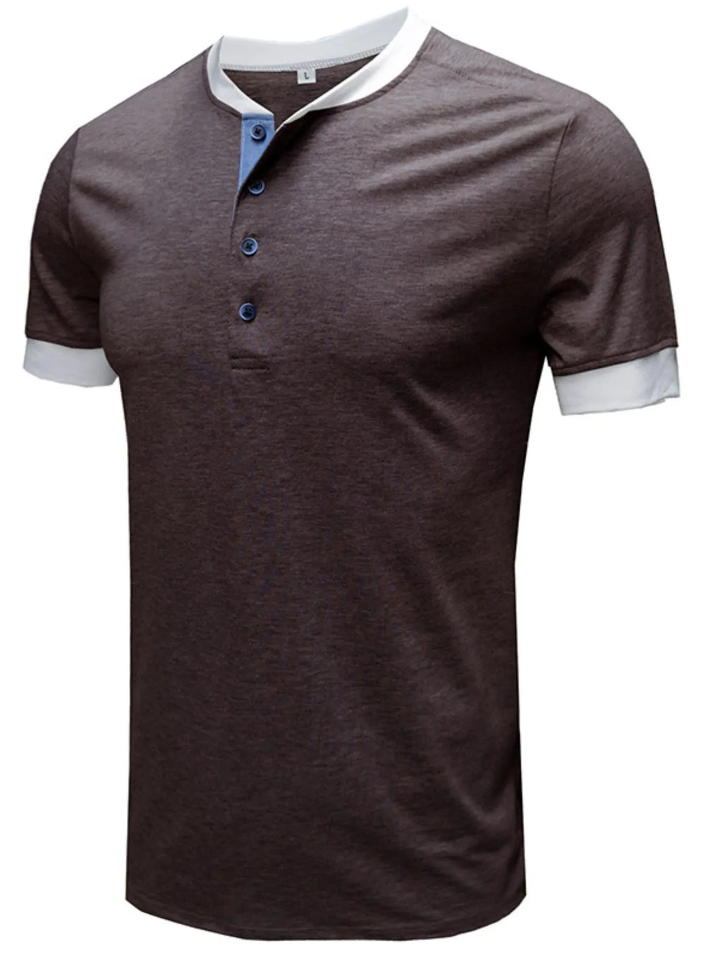Men's Contrast Trim Henley Top | Tampa Bay Discounts