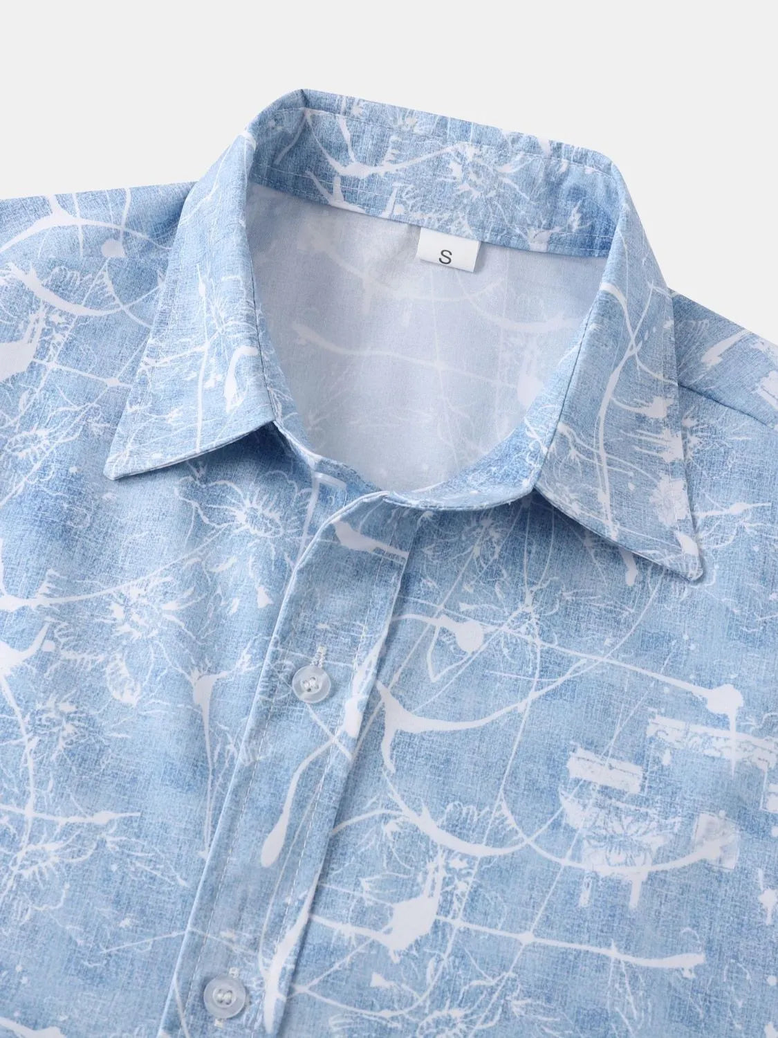 Men's Printed Short Sleeve Button Down Shirt | Tampa Bay Discounts