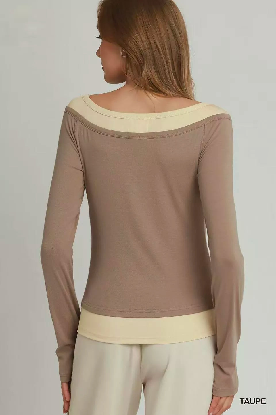 umgee-layered-twofer-long-sleeve-top image 3