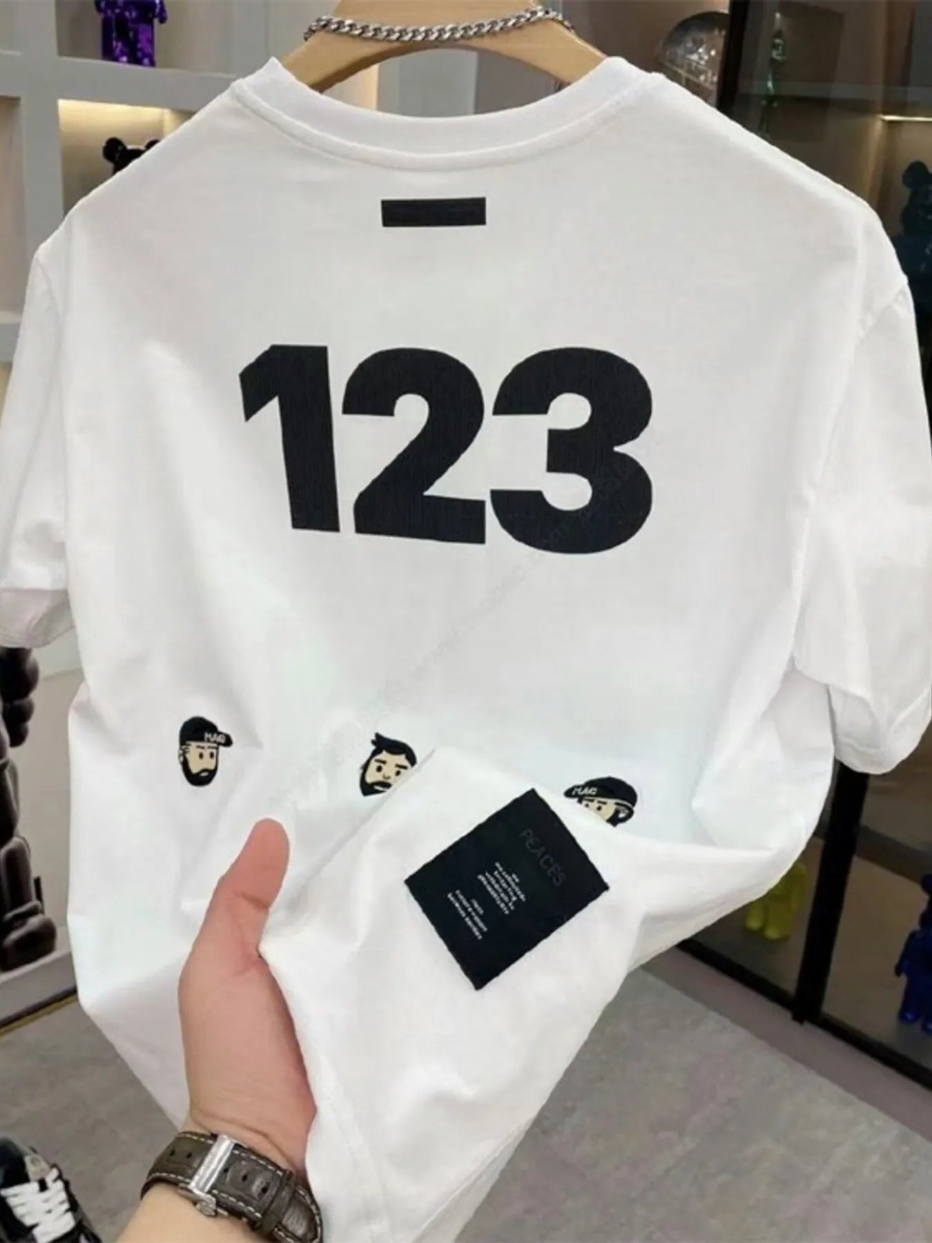 Men's Full Size Number 123 Round Neck T-Shirt Plus Size | Tampa Bay Discounts